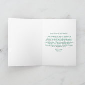 グリーン |抽象芸術ブラシストローク写真の卒業 サンキューカード (内部)