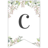 グリーン 春のピンクの花のバンティング フラッグ (第1の旗)