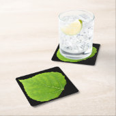 グリーン《植物》アスペンリーフ#11 スクエアペーパーコースター (インサイチュ)