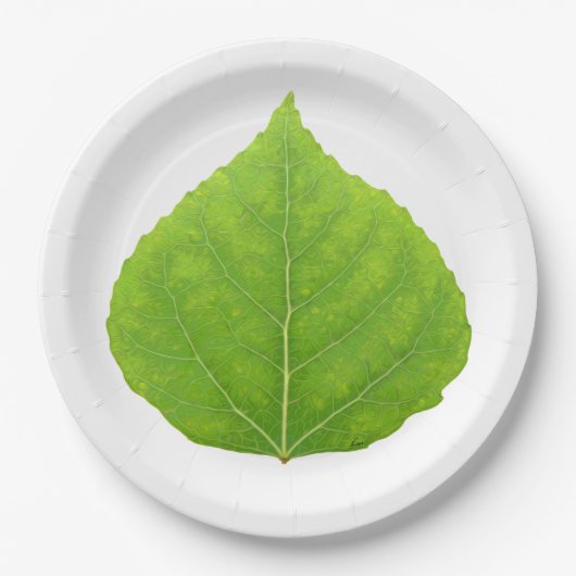 グリーン《植物》アスペンリーフ#11 ペーパープレート (正面)
