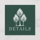 グリーン《植物》アスペン結婚ツリーのQR エンクロージャーカード (裏面)