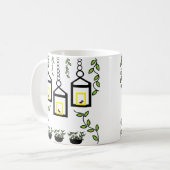 グリーン+植物+鳥+自然 コーヒーマグカップ (正面左)