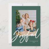 グリーン 楽しい 手書き スクリプト 写真 ホリデー カード (正面)