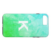 グリーン / 水彩 / モノグラム Case-Mate iPhoneケース (裏面(横))