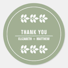 グリーン |白い枝結婚の ラウンドシール