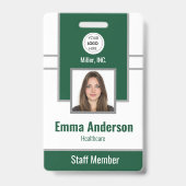 グリーン |社員の写真ID会社のセキュリティ バッジ (正面)