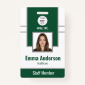 グリーン |社員の写真ID会社のセキュリティ バッジ (正面)