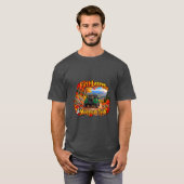 グリーン 紅葉と山道 Tシャツ (正面フル)