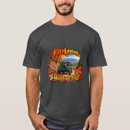 グリーン 紅葉と山道 Tシャツ