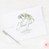 グリーン 花飾り ブライズシャワー ラウンドシール (封筒)