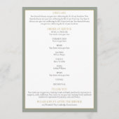 グリーン 葉の葬儀 追悼 式次第 奉仕 プログラム (裏面)