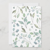 グリーン·葉自然·ブライダルシャワー 招待状 (裏面)