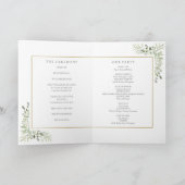 グリーン・葉・ゴールドの幾何学的な結婚式 プログラム (内部)
