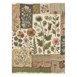 グリーン&赤面ピンクパッチワークキルトヴィンテージフローラ テーブルクロス