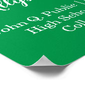 グリーン |金ゴールドおめでとう大学院Wave写真 ポスター (角)