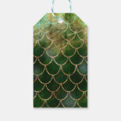 グリーン&金ゴールドきらめくマーメイドフィッシュはかりで測 ギフトタグ (裏面)