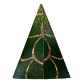 グリーン&金ゴールドきらめくマーメイドフィッシュはかりで測 パーティーハット (裏面)