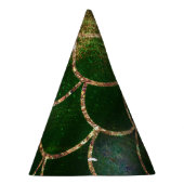 グリーン&金ゴールドきらめくマーメイドフィッシュはかりで測 パーティーハット (右)