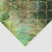 グリーン&金ゴールドきらめくマーメイドフィッシュはかりで測 薄葉紙 (詳細)