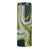 グリーン&金ゴールドアガテマーブル抽象芸術名モノグラム タンブラー (裏面)