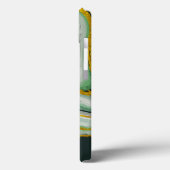 グリーン&金ゴールドアガテマーブル抽象芸術名モノグラム Case-Mate iPhoneケース (裏面 / 左)