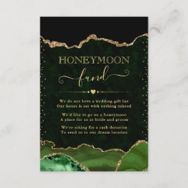 グリーン&金ゴールドアゲ結婚ートのハネムーンファンド エンクロージャーカード