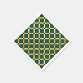 グリーン&金ゴールドアラビアインスパイア紙ナプキンス スタンダードカクテルナプキン (角)