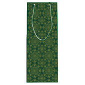 グリーン&金ゴールドアラベスク抱き枕 ワインギフトバッグ (裏面)