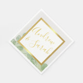 グリーン&金ゴールドエレガントユーカリプタスマリスト スタンダードランチョンナプキン (角)