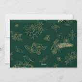 グリーン&金ゴールドカスタムフォトクリスマスホリデーカード シーズンカード (裏面)