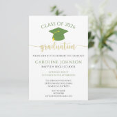 グリーン&金ゴールドクラス卒業パーティー 招待状 (スタンド正面)