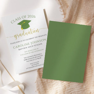 グリーン&金ゴールドクラス卒業パーティー 招待状