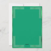 グリーン&金ゴールドグリッタークローバーフォトケルト結び目模様 シーズンカード (裏面)