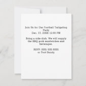 グリーン&金ゴールドサッカーテールゲートパーティの招待状 ノートカード (裏面)