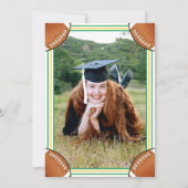 グリーン&金ゴールドサッカー卒業パーティー 招待状 (裏面)