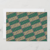 グリーン&金ゴールドシャルボード卒業写真 招待状 (裏面)
