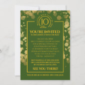 グリーン&金ゴールドスクールクラス懇親会 招待状 (正面)