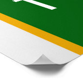 グリーン&金ゴールドスクール卒業額壁アート ポスター (角)