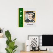 グリーン&金ゴールドスクール卒業額壁アート ポスター (ホームオフィス)