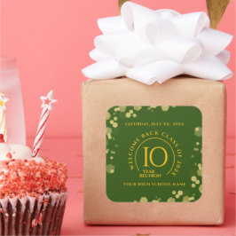 グリーン&金ゴールドスクール懇親会 スクエアシール