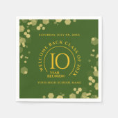 グリーン&金ゴールドスクール懇親会 スタンダードカクテルナプキン (正面)