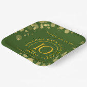 グリーン&金ゴールドスクール懇親会 ペーパープレート (傾斜あり)