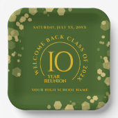 グリーン&金ゴールドスクール懇親会 ペーパープレート (正面)