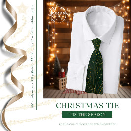 グリーン&金ゴールドスター/ストライプクリスマスネックタイ ネクタイ