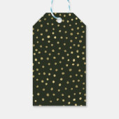 グリーン&金ゴールドスノーホリデーパーティーフェスティバルパーティー ギフトタグ (裏面)