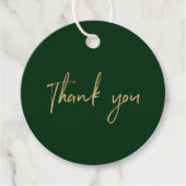 グリーン&金ゴールドスモールビジネスサンキューパッケージラベル フェイバータグ (正面)
