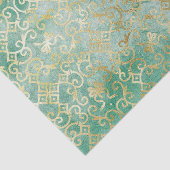 グリーン&金ゴールドダマスク壁紙ティッシュペーパー 薄葉紙 (詳細)