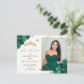 グリーン&金ゴールドティアラキンセアニラ写真はがき ポストカード (スタンド正面)