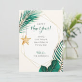 グリーン&金ゴールドパームツリートロピカルビーチ シーズンカード (スタンド正面)