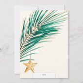 グリーン&金ゴールドパームツリートロピカルビーチ シーズンカード (裏面)